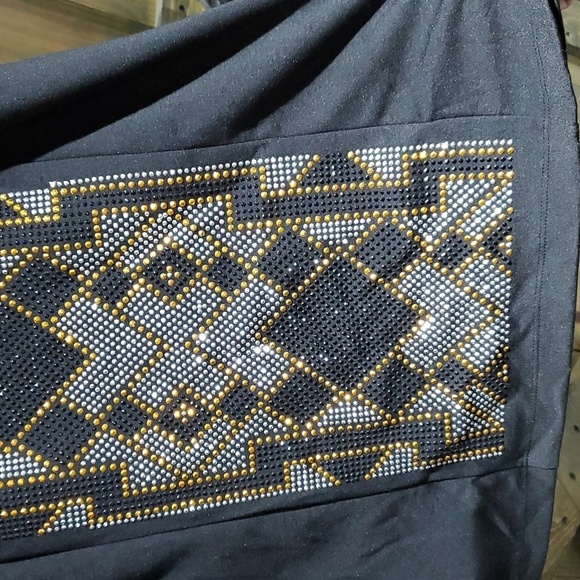 ANTHONY ORIGINAL BLACK LONG CARDIGAN ROBE KIMONO SIZE 2X TRIBAL WESTERN MOBWIFE - Picture 5 of 9